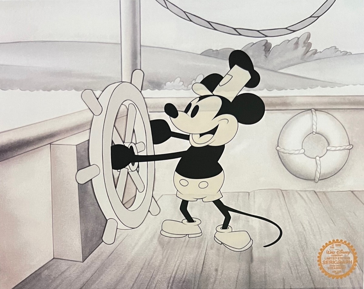 DISNEY Mickey Mouse Steamboat Willie Limited Edition Sericel
