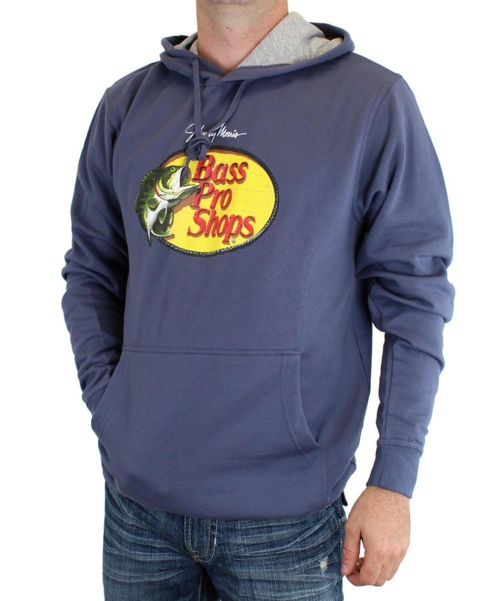 Bass Pro Shops Men's Hoodie Woodcut Johnny Morris Logo Long Sleeve