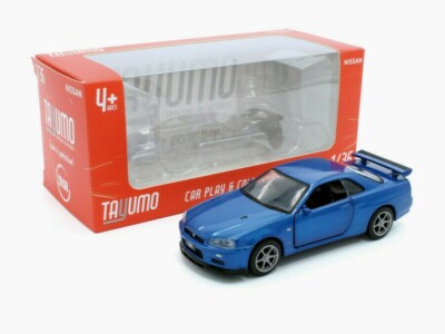 1/36 Nissan GT-R (R34) Coupe V-SPEC II Blue Diecast Model Car by