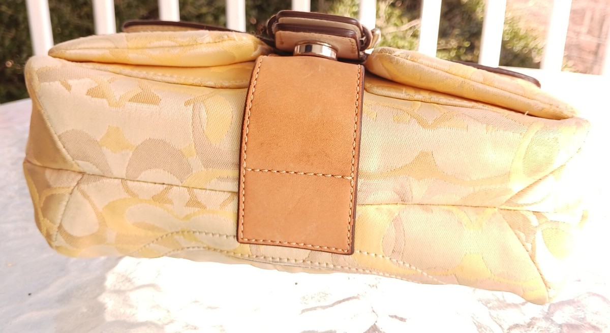 Coach Vintage 1852 SMALL Soho Yellow Optic Signature C Canvas w