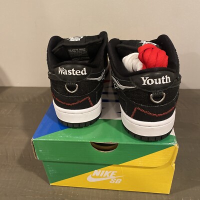 Size 8 - Nike Wasted Youth x Dunk SB Low Black Denim 194957803897