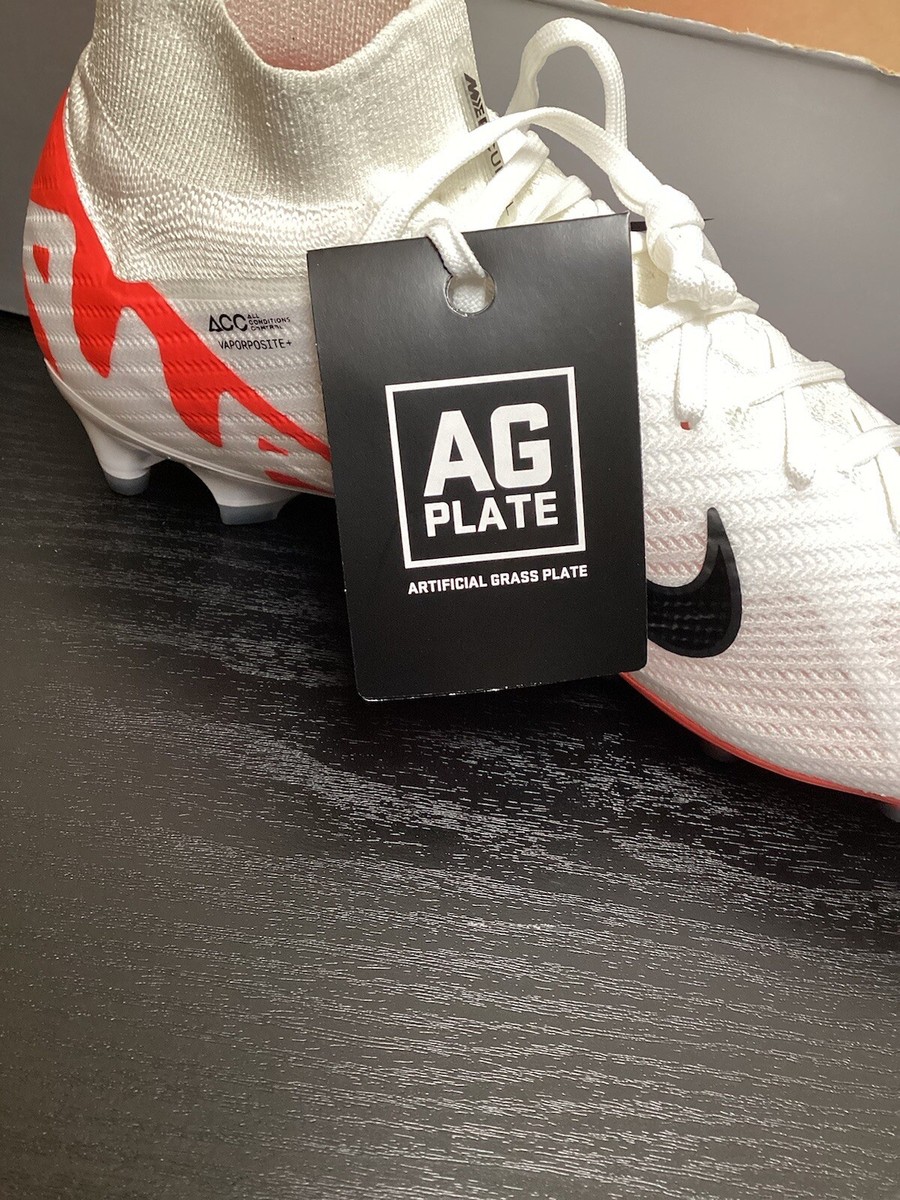 NIKE ZOOM MERCURIAL SUPERFLY 9 ELITE AG-PRO WHITE SOCCER CLEATS S