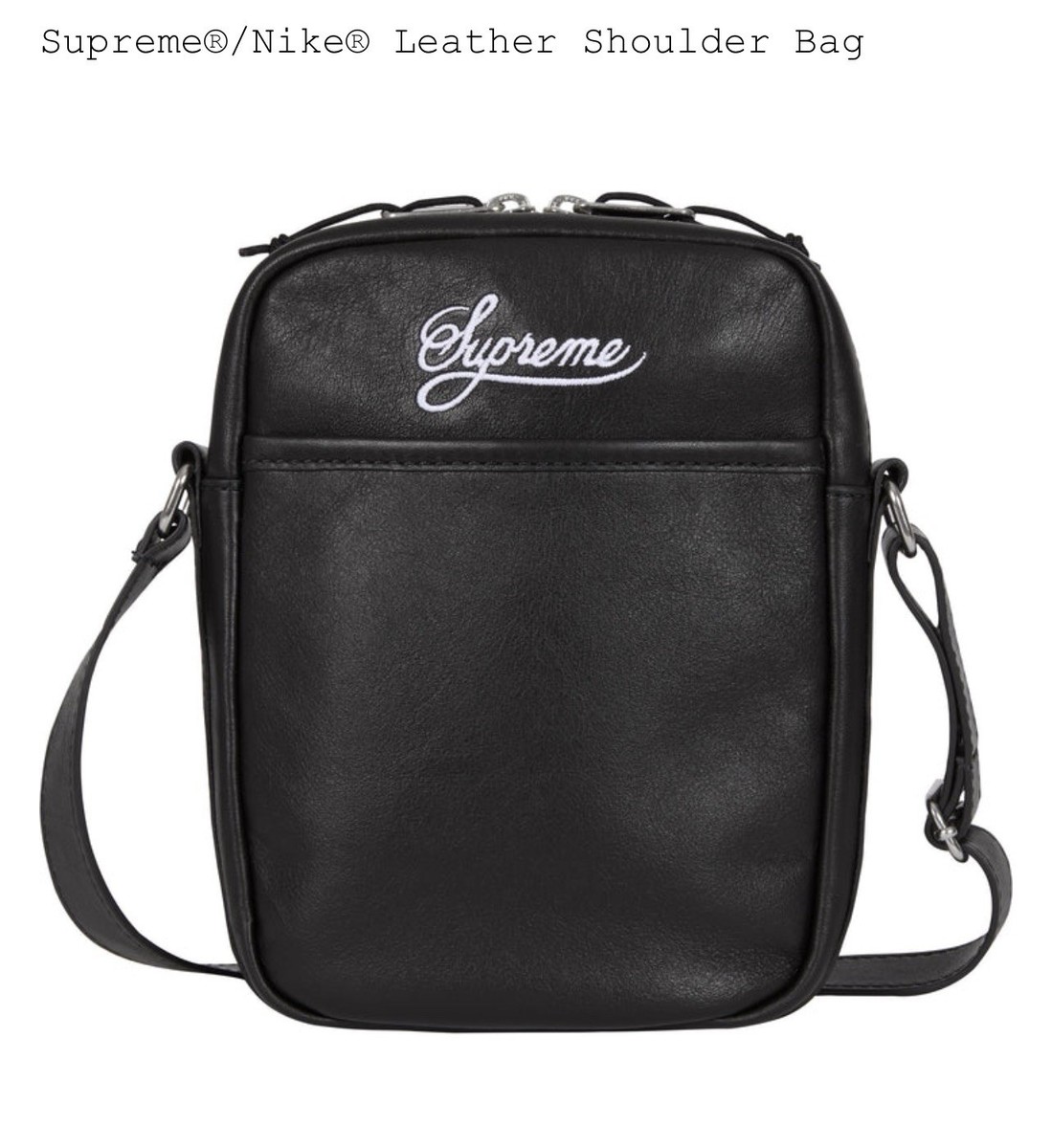 Supreme®/Nike® Leather Shoulder Bag Style: Black SS25 | eBay