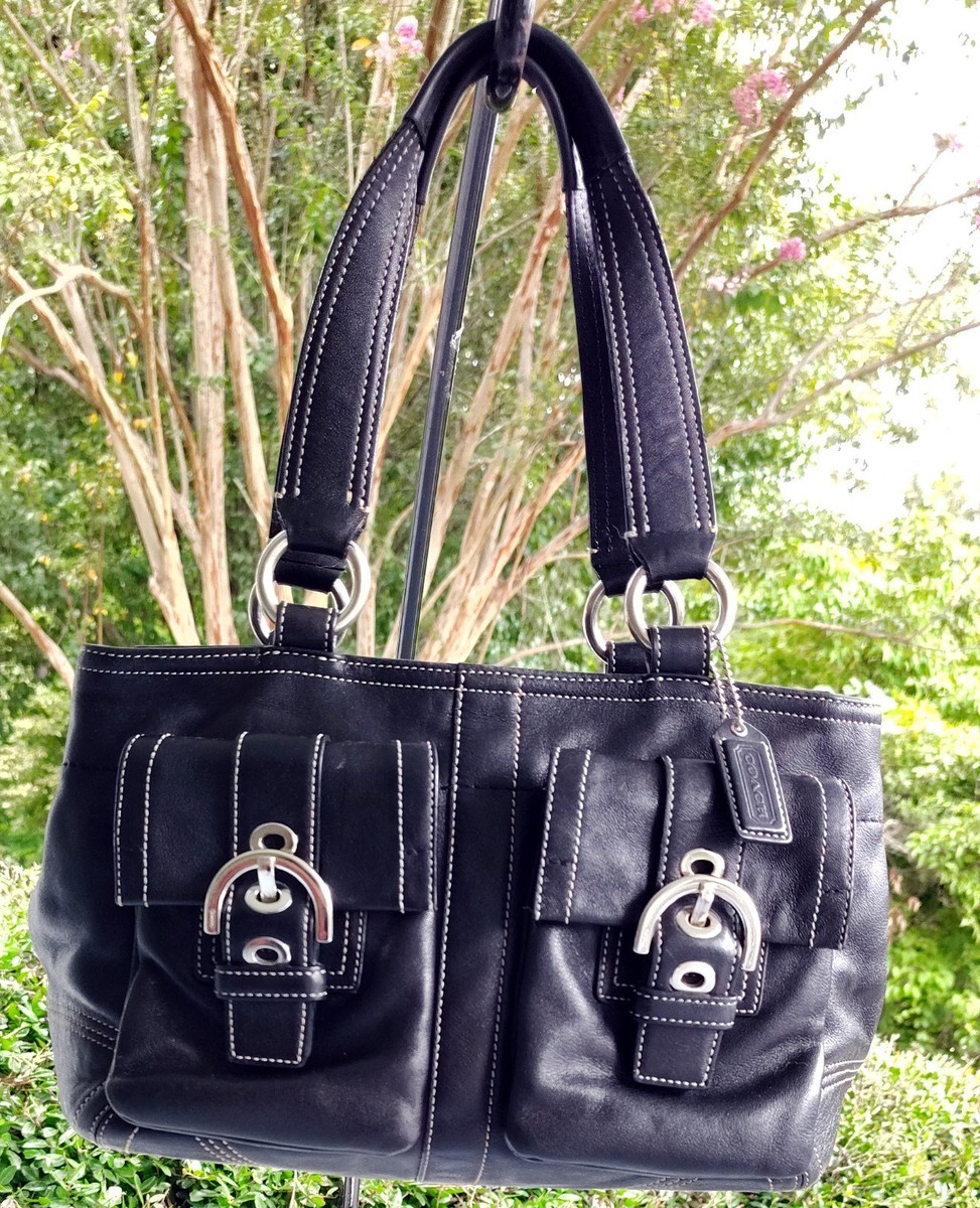 Coach MEDIUM Vintage 8A09 Y2K Soho Black Leather Tote Satchel | eBay