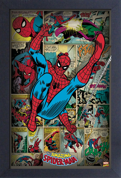 SPIDERMAN PANELS 13x19 FRAMED GELCOAT POSTER SUPERHERO MARVEL
