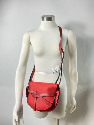 New Loewe Small Gate Leather Saddle Bag, Scarlet Red MSRP $2150 | eBay
