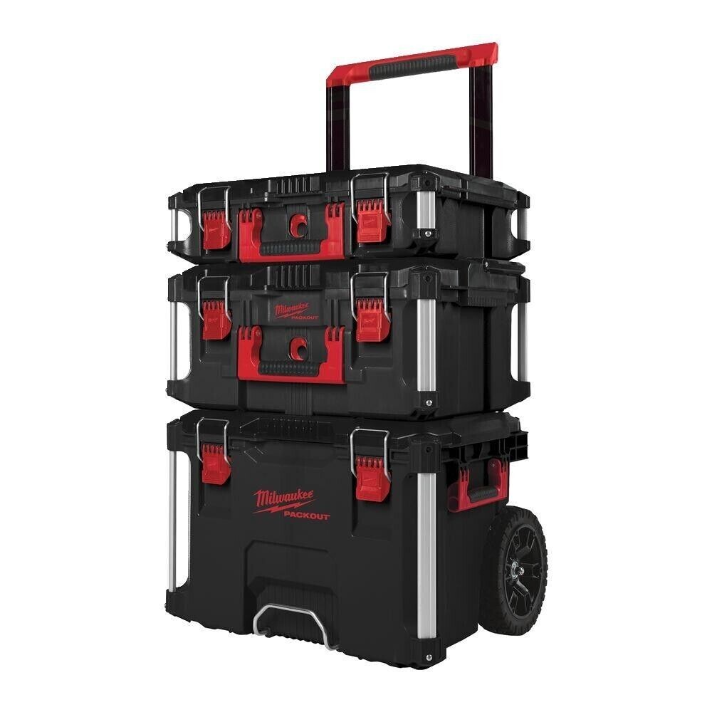 Milwaukee 4932464244 Black PACKOUT Trolley 3 Piece Set