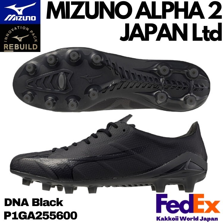 MIZUNO Soccer Cleats Mizuno Alpha 2 JAPAN Ltd P1GA255600 DNA Black