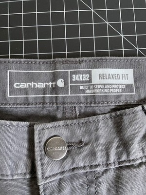 Carhartt Carpenter Pants Men's 34 x 30 (34/32 Tag) Gray Relaxed