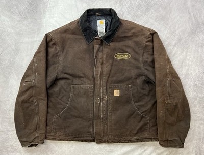 Vintage Carhartt J22 DKB Arctic Detroit Jacket Size XL Brown | eBay
