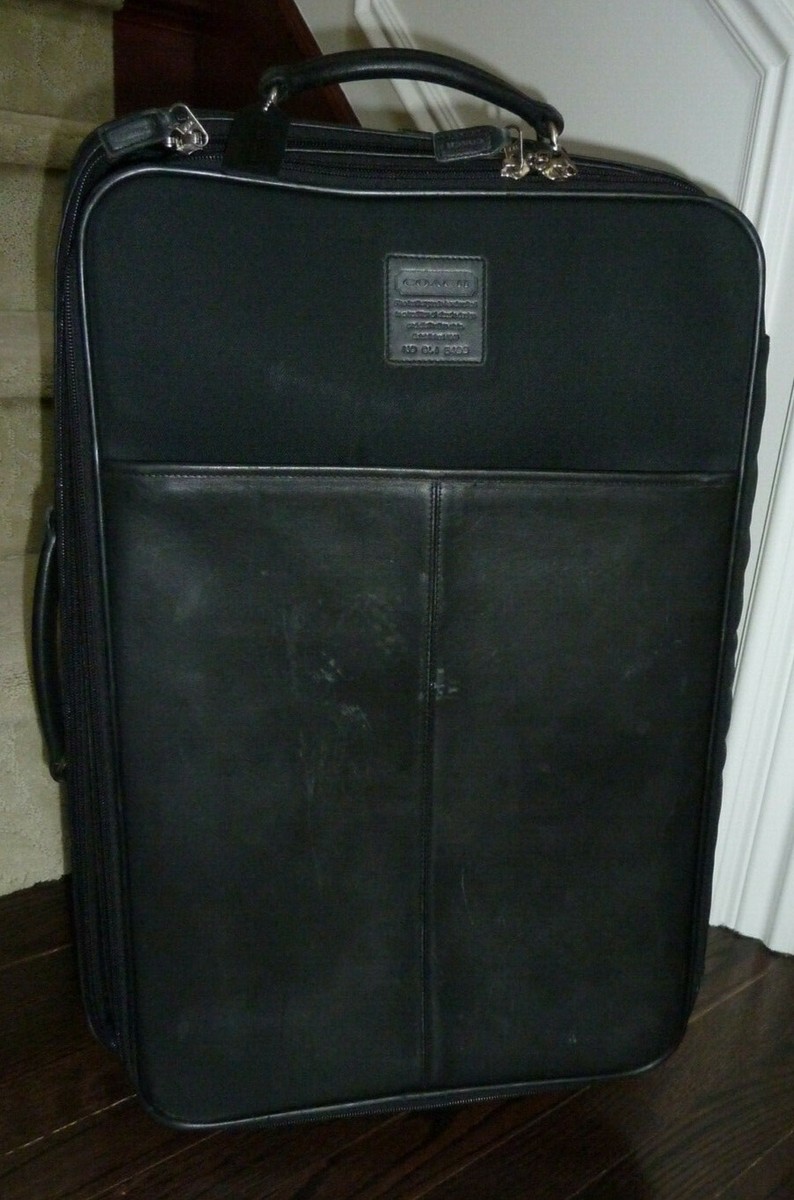 COACH Black Nylon leather trim upright 22