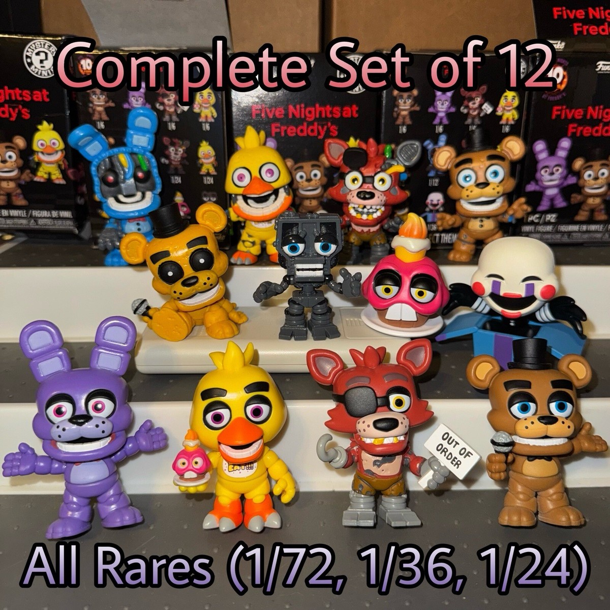 Complete Set of 12 Five Nights at Freddy's Funko Mystery Minis