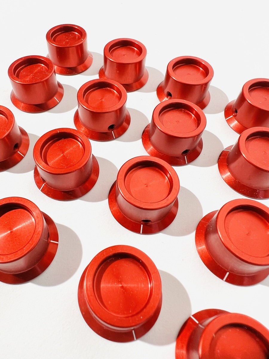 1 X Red metal “Rolo” Knob Langevin Altec Quad Eight Electrodyne