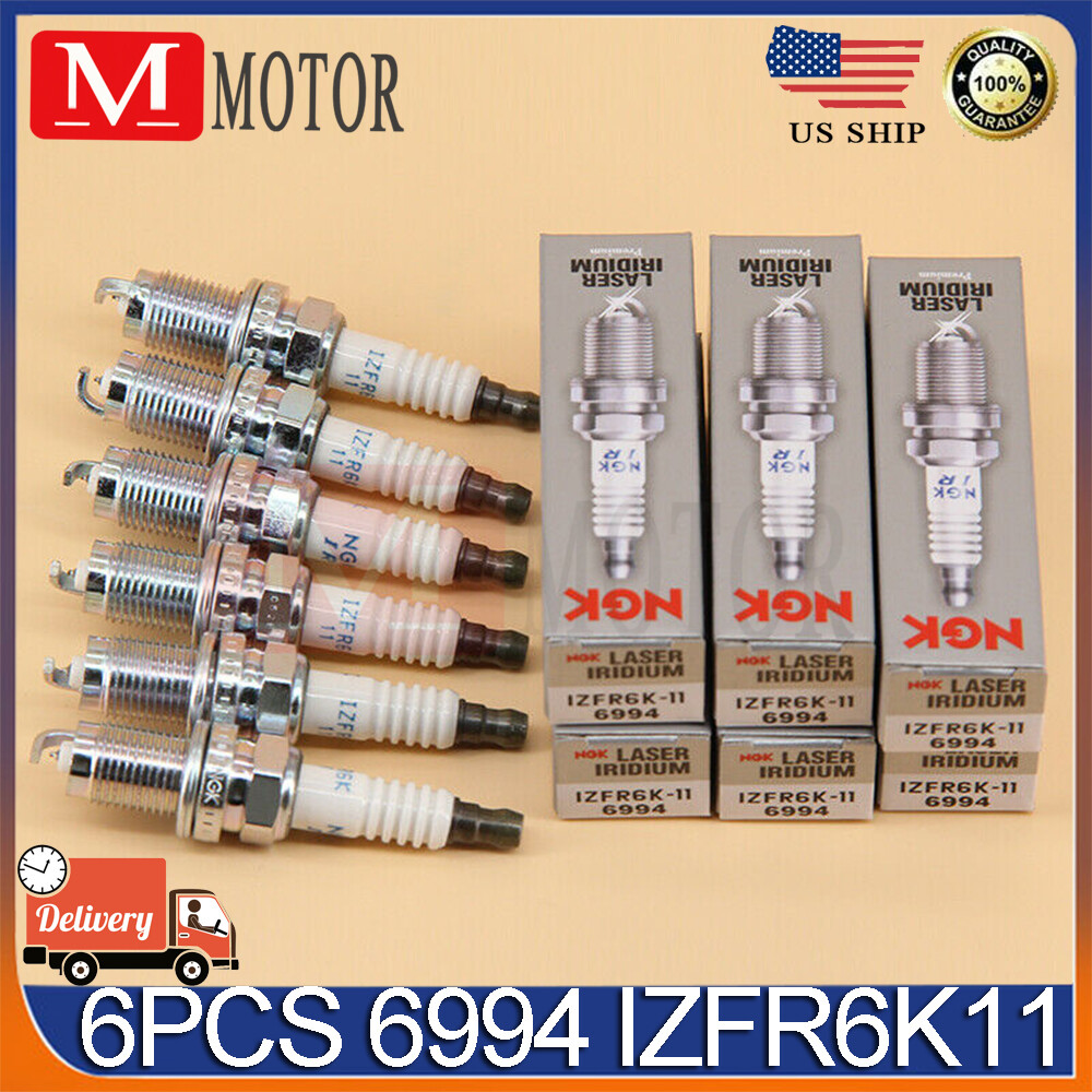 6Pcs 6994 Spark Plugs Laser Iridium NGK IZFR6K11 Fit for Honda