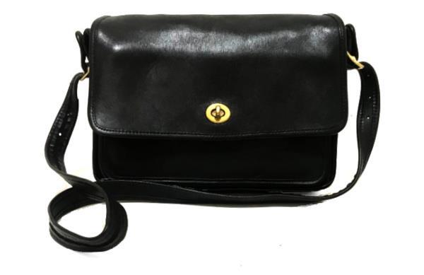 Coach Vintage RETRO Classic 1980's Compartment Flap Blk Leather