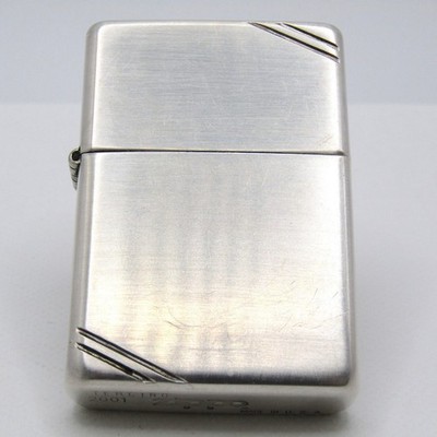 925 Sterling Silver 1937 Replica Zippo Oil Lighter 2001 Fired Rare