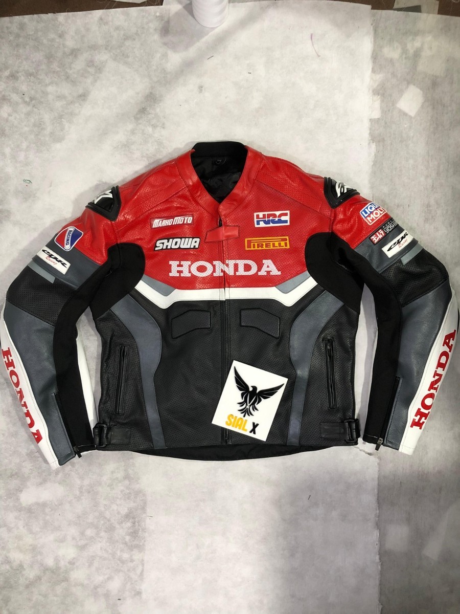 Honda Racing Motorbike Cowhide Leather Jacket MotoGP New Honda