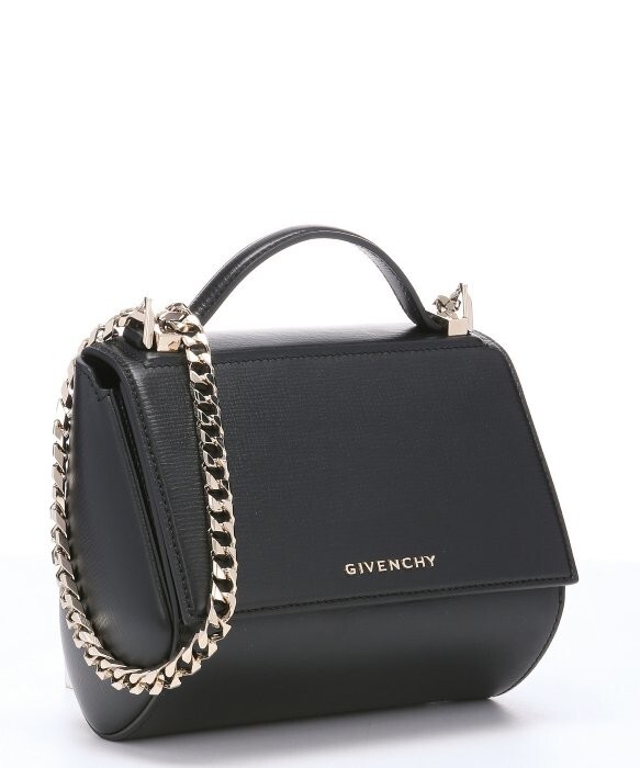 Givenchy Mini Pandora Box Chain Black Calf Leather Shoulder Bag