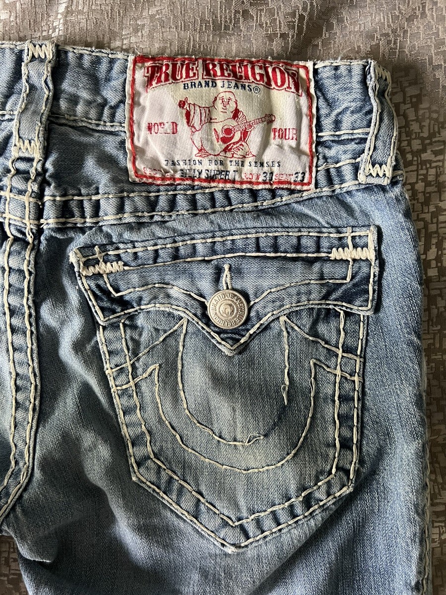 True Religion World Tour Men BILLY SUPER T Jeans 30 Short USA
