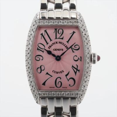 Franck Muller Ladies Curvex 1752 QZ D Pink Arabic Dial Diamond