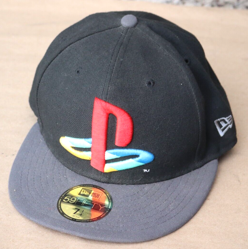 SONY PLAYSTATION NEW ERA 59FIFTY FITTED HAT BLACK GRAY SIZE 7 1/4
