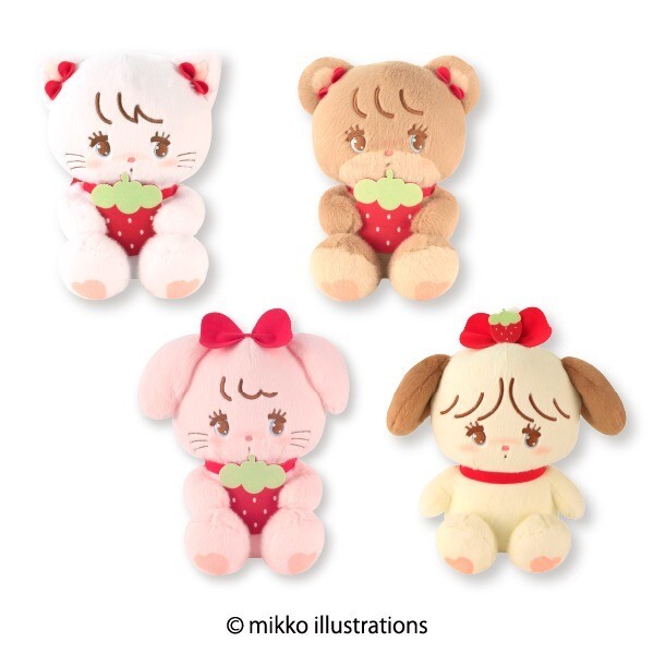 Mikko Characters Mousse SET 2 Strawberry Mascot & BIG Plush