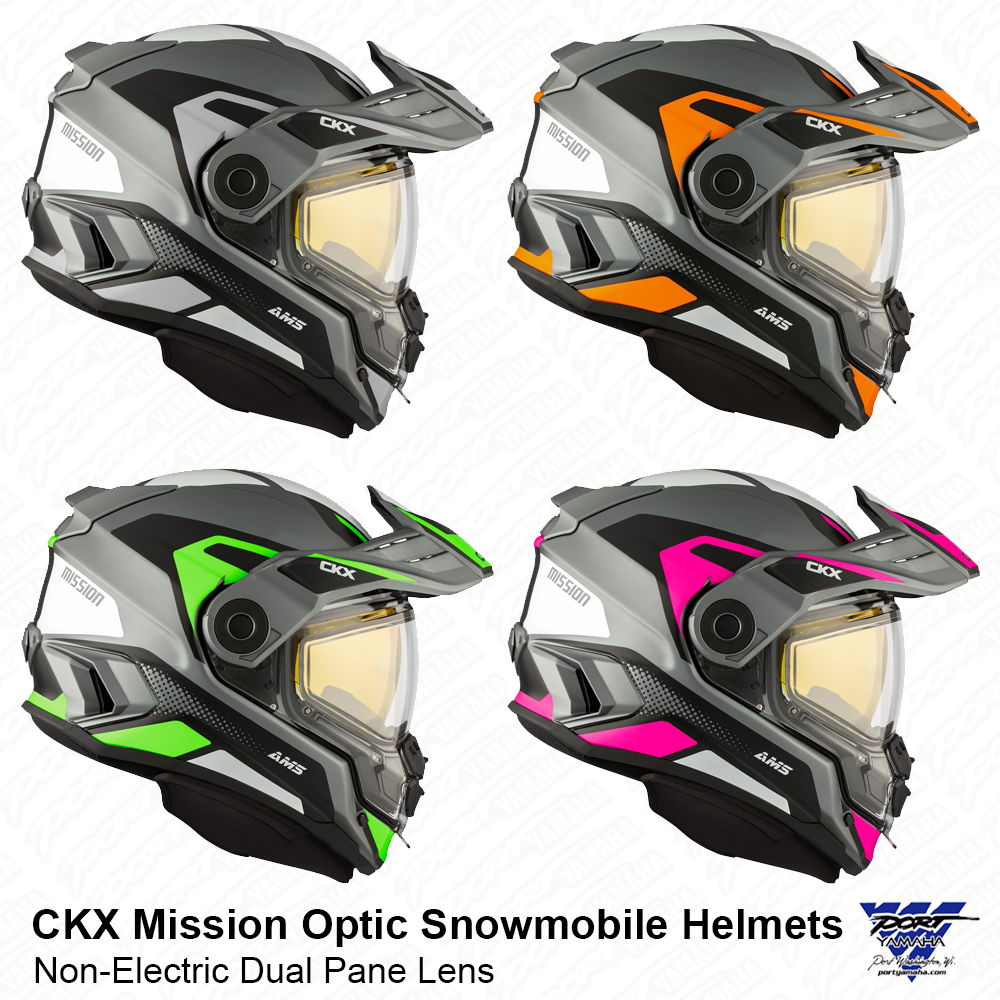 CKX Mission AMS Optic Snowmobile Helmet Dual Pane Shield MD LG XL