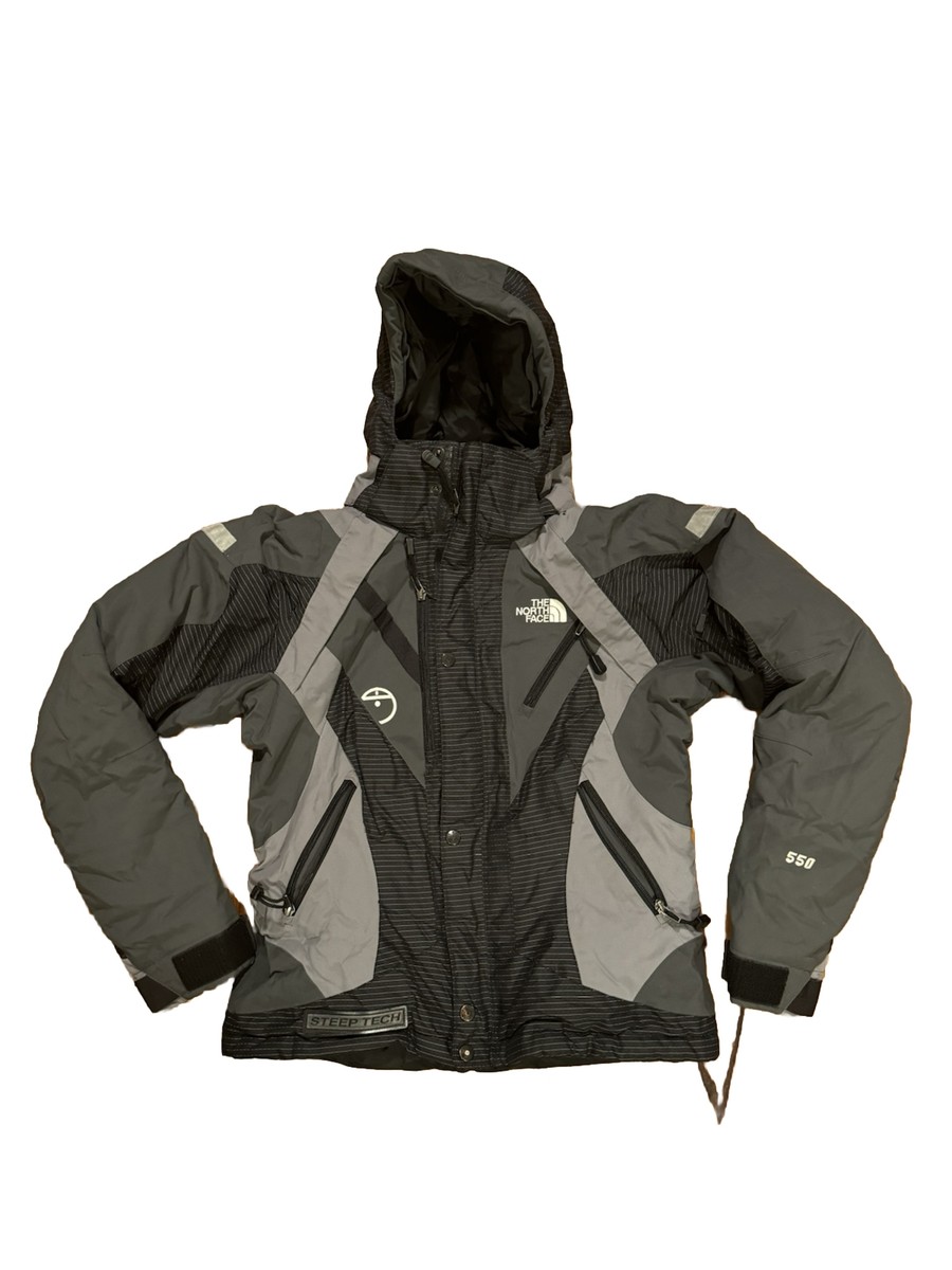 Vintage North Face Steep Tech Ski Jacket Womens SM Black Gray 550