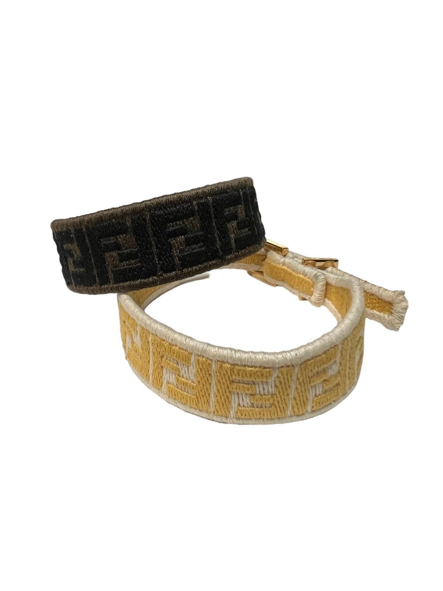 Fendi FF Fabric Bracelet Set Yellow/Brown AUTHENTIC | eBay