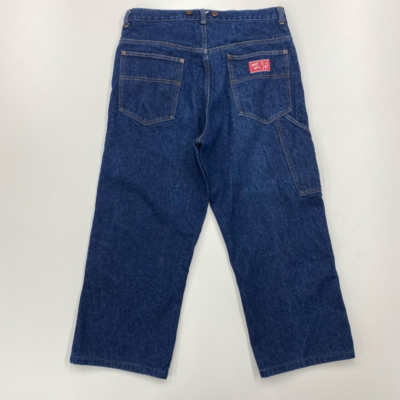 Vtg Wild Ass Carpenter Jeans Mens 34x25.5 Suspender Blue Dark Wash