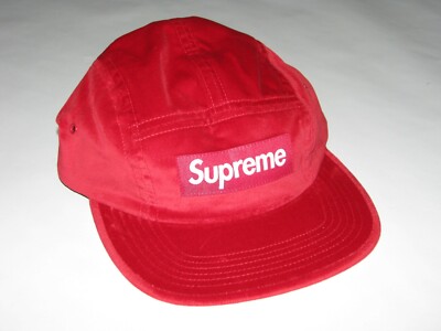 SUPREME Velvet Camp Cap RED Hat Adjustable Strapback NEW! F/W 2018