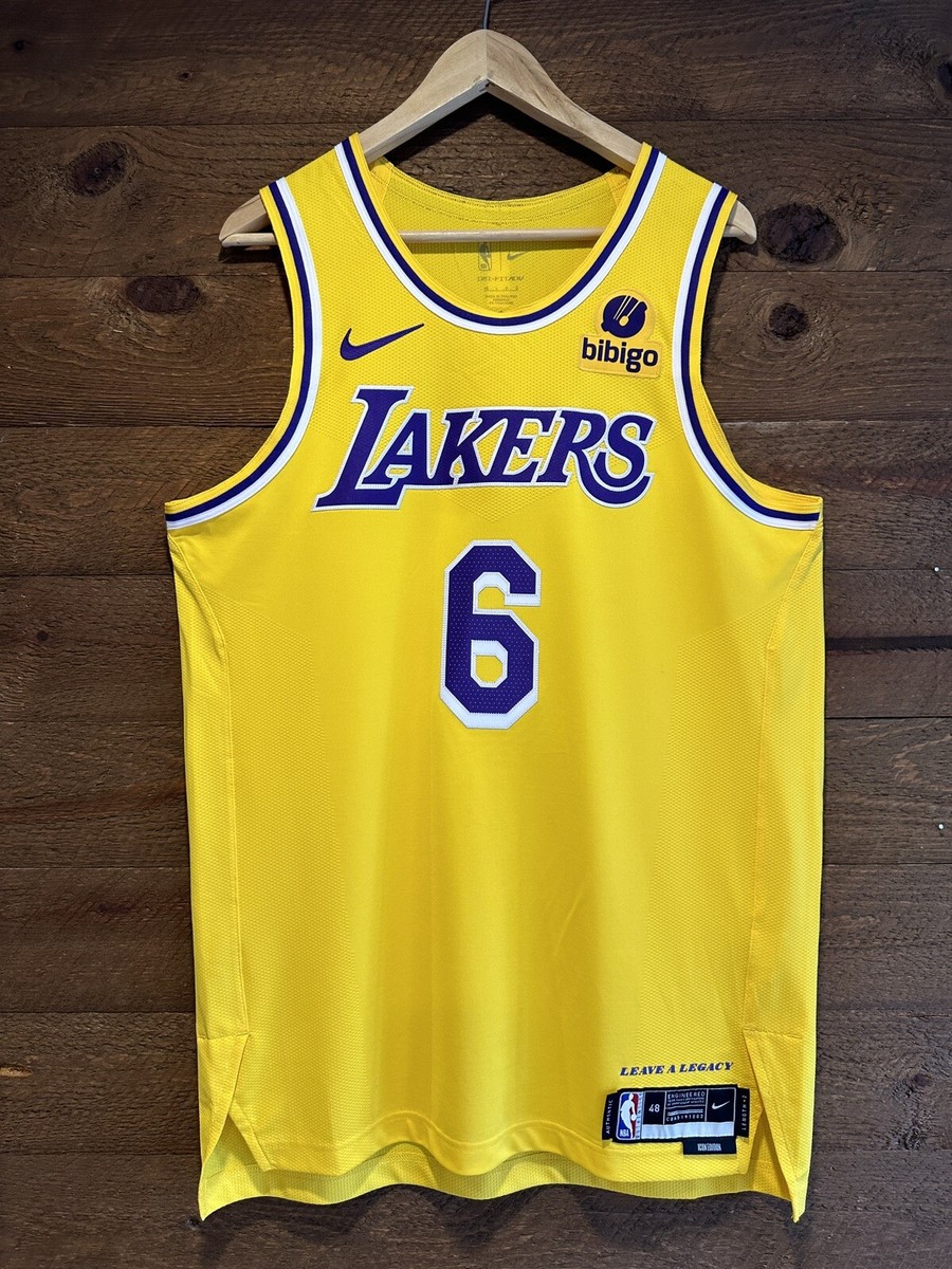 Lebron James #6 Authentic Nike Icon Edition Lakers Jersey New w