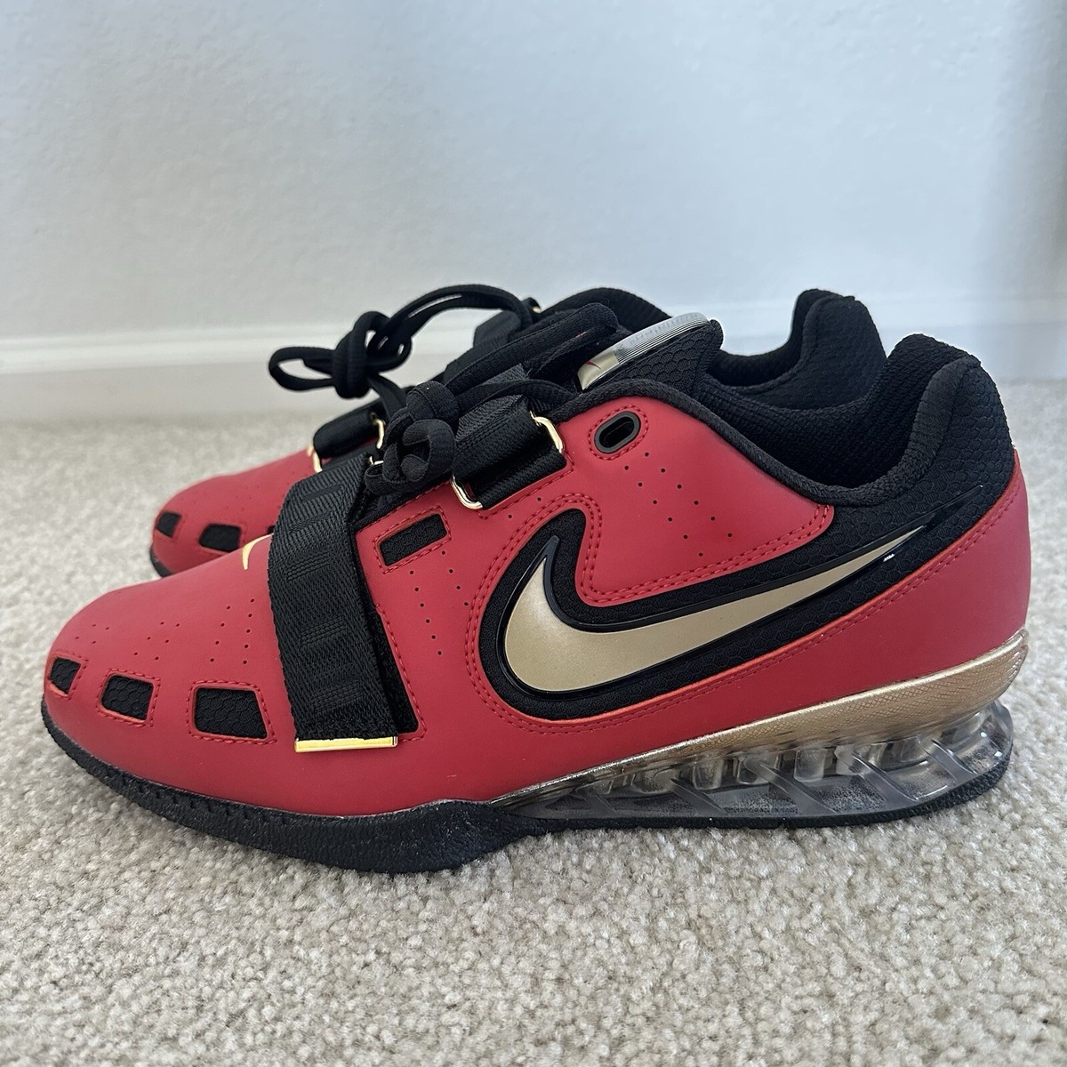 NIKE ROMALEOS 2 WEIGHTLIFTING SHOES RED GOLD 476927-670 Men's Size