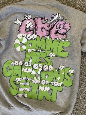 Comme Des Garcons KAWS Shirt Jacket CDG Gray Green Pink Zipper