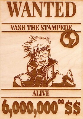 One Piece -Vash The Stampede Wanted Poster | eBay