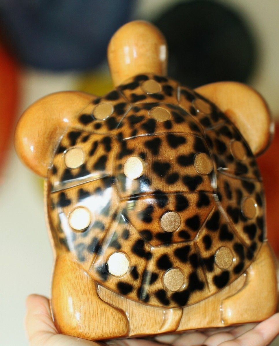 Timmy Woods Handmade Acacia Box Turtle Crossbody Satchel Clutch