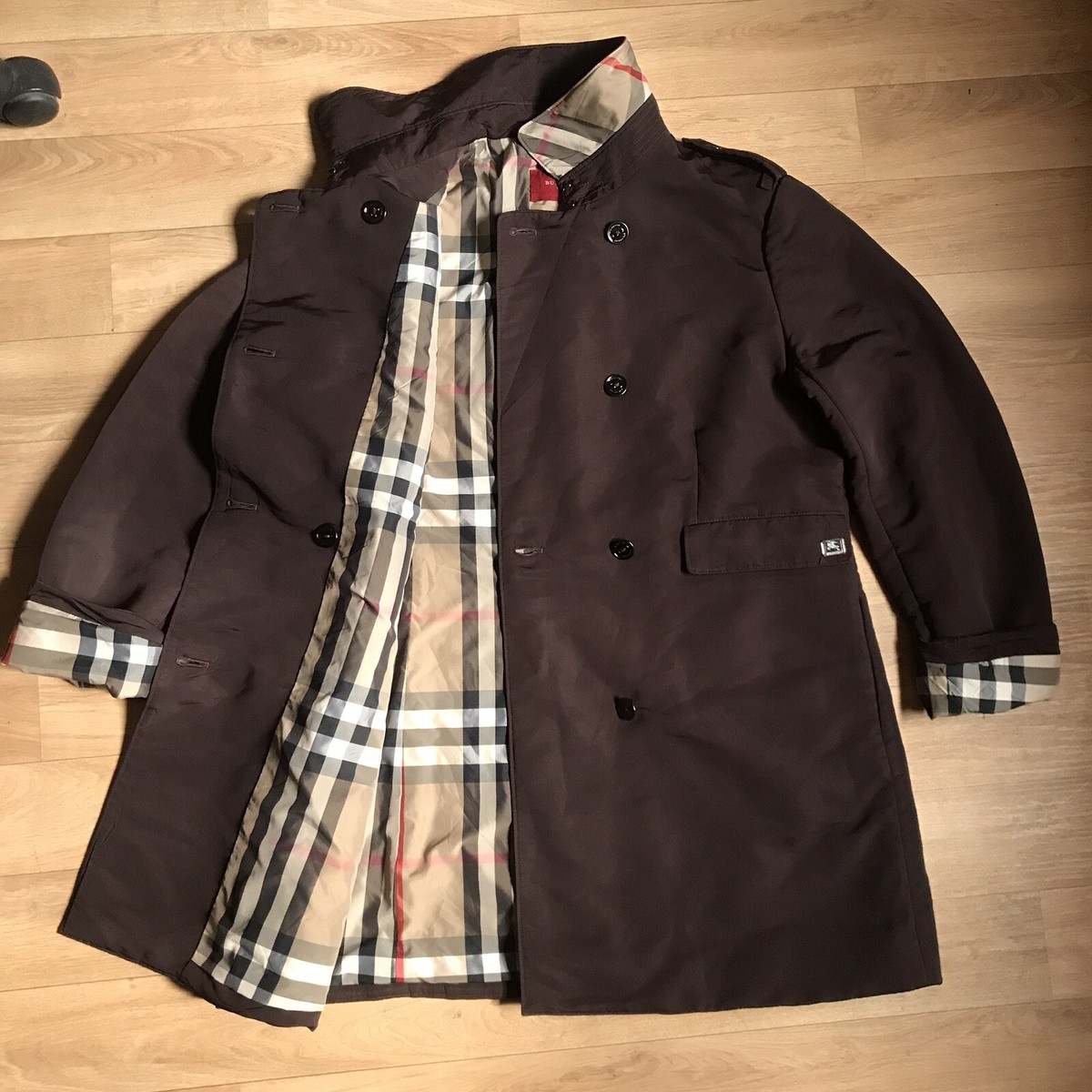 Burberry LONDON womens jacket Trench coat Nova Check brown size