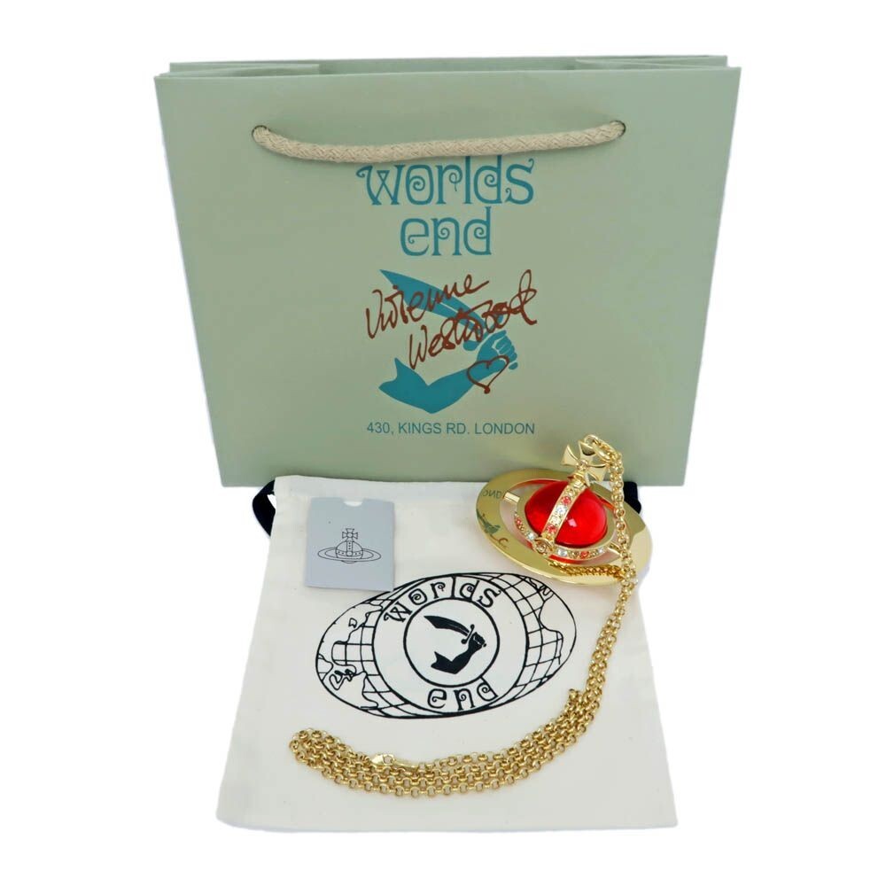 Vivienne Westwood Giant Orb Necklace Gold Red Limited to 40