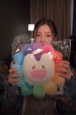 NEWJEANS X MURAKAMI Official Merch FLOWER CUSHION (30 CM) IN HAND