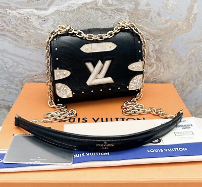 Louis Vuitton Lizard Mini Twist Crystal Embellished Black Shoulder