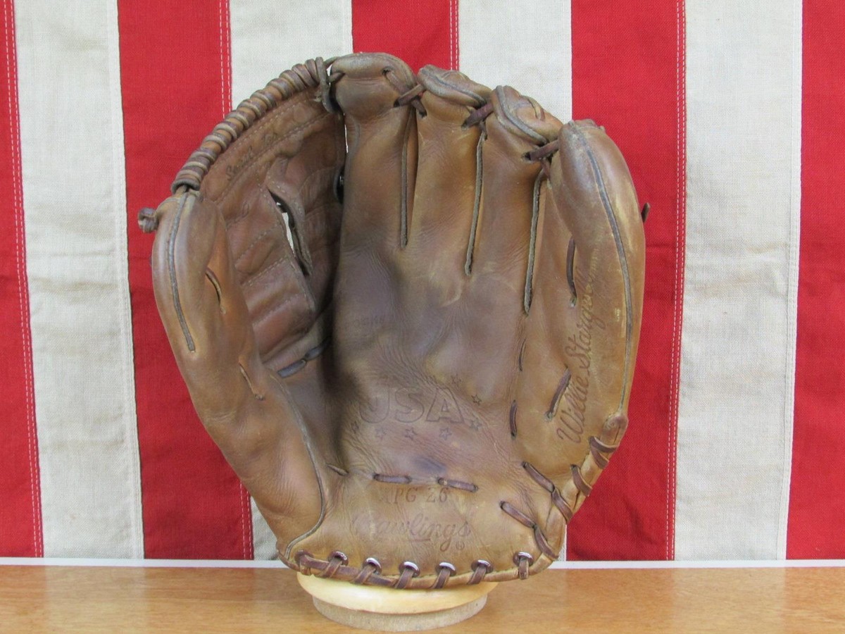 Vintage 1960s Rawlings Leather Baseball Glove Mitt HOF Willie