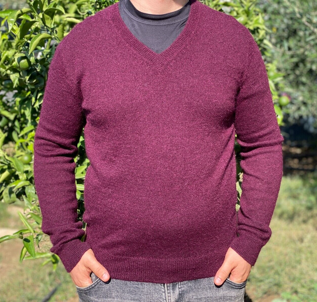 Rare Prada Milano Alpaca Casual Knit V-Neck Sweater Pullover