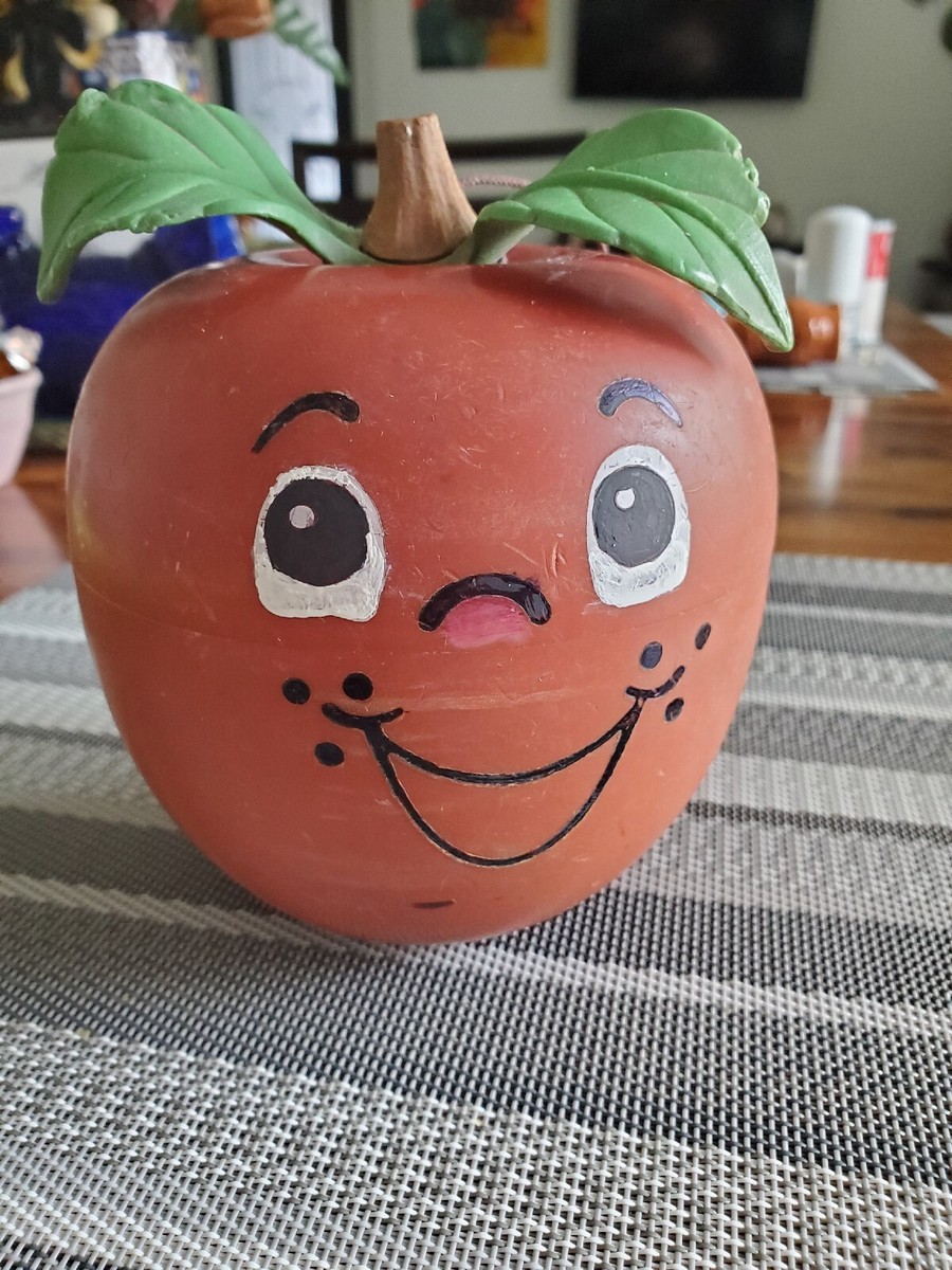 Vintage 1972 Fisher Price Happy Apple Roly Poly Chime Musical Toy