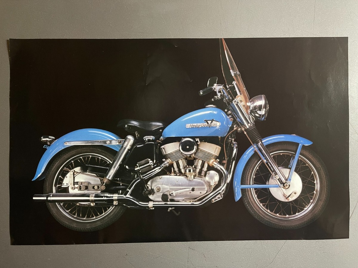 1955 Harley Davidson KH Motorcycle Picture, Print - RARE!! Awesome