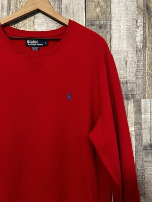 Vintage 90s Polo Ralph Lauren Red Essential Crewneck Sweatshirt