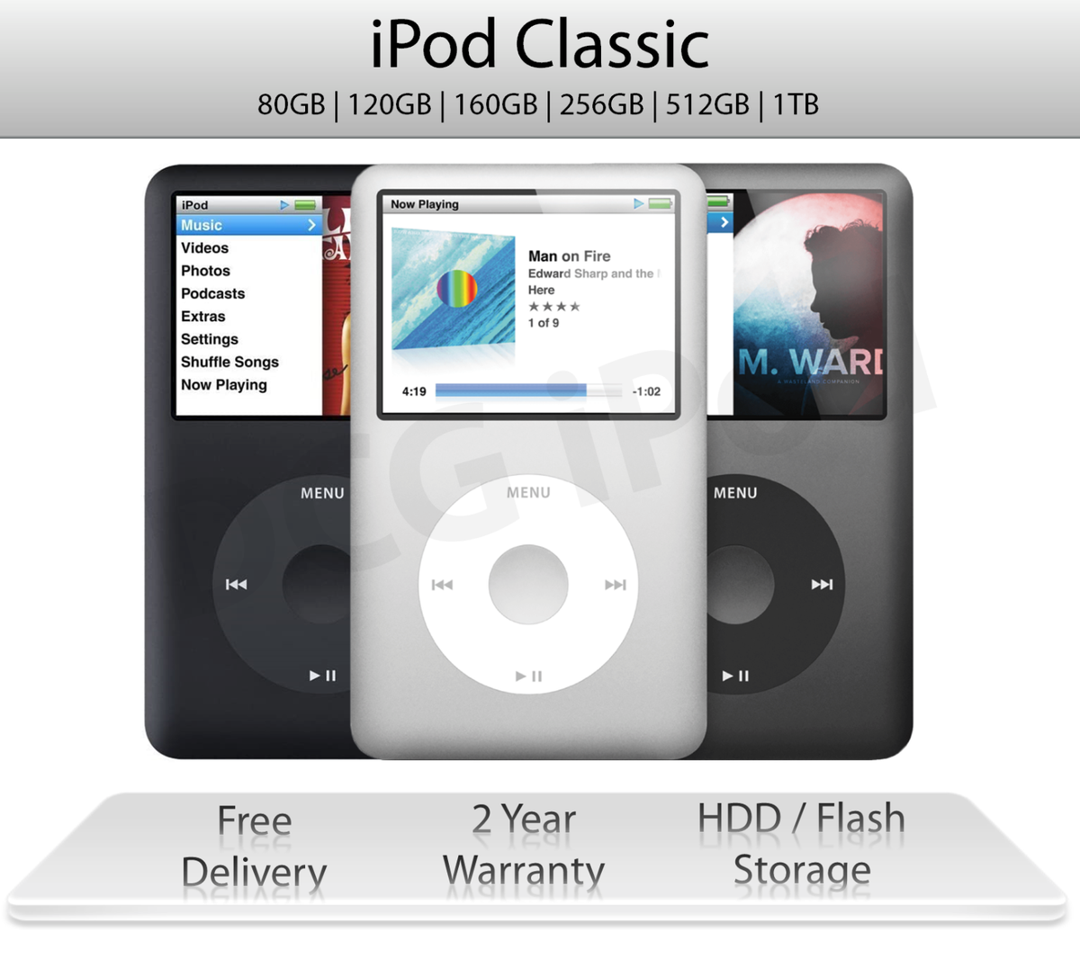 iPod Classic | 120 160 256 512GB 1TB | Grey / Silver / Black | 2