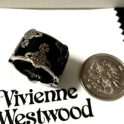 Vivienne Westwood Ring Size 7.5-8 Silver/Black NO BOX [EJ0171 | eBay