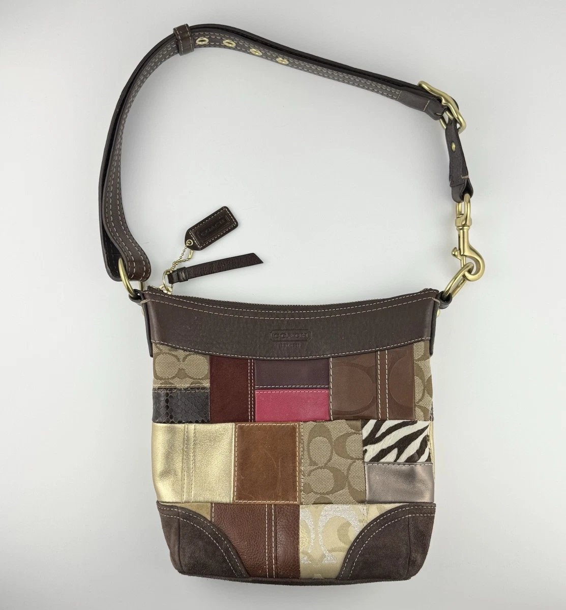 バッグ COACH patchwork accessory pouch shoulder Coach Patchwork