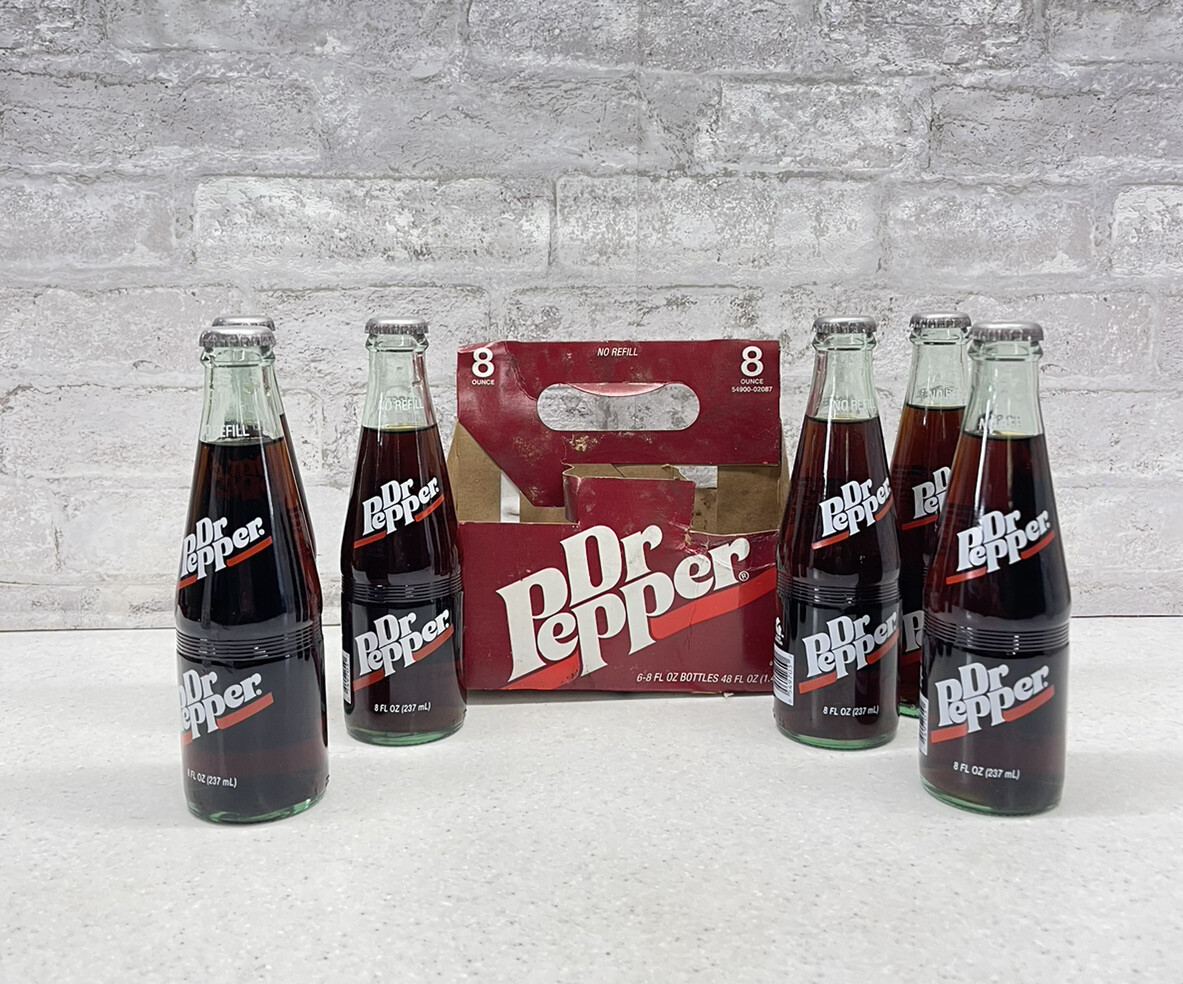Vintage 1980s Dr Pepper 8 Oz Bottles 6 Pack With Cardboard | eBay