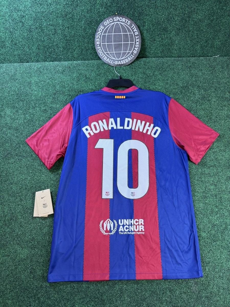 Nike 23/24 FC Barcelona Ronaldinho Home Jersey Men's Size Large